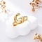304 Stainless Steel Open Cuff Rings for Women, Letter, Real 18K Gold Plated, Letter G, 13~14x7~15mm