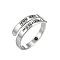 201 Stainless Steel Finger Rings, Word You are My Sunshine, Stainless Steel Color, Inner Diameter: 20mm