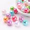 Eco-Friendly Poly Styrene Acrylic Beads, AB Color Plated, Round, Mixed Color, 10mm, Hole: 2mm, about 980pcs/500g