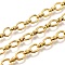 Ion Plating(IP) 304 Stainless Steel Oval Link Chains, Unwelded, Real 18K Gold Plated, 9x7x1.5mm