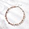 Natural Black Gold Rutilated Quartz Beaded Necklaces, with 304 Stainless Steel End Chains, Stainless Steel Color, 15.94 inch(40.5cm)