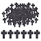 SUNNYCLUE 200Pcs Wood Cross Pendants Natural Wooden Small Cross Charms Pendants with Hole for Party Favors Necklace Jewelry Making DIY Craft Handmade Accessoriese, Black