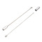 Rack Plating Brass Pins, Lapel Pins, with Plug, DIY Accessories, for Brooch Making, Nickel Free, Platinum, 20 Gauge, 35x0.8mm, Hole: 1.5mm