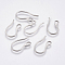 Tarnish Resistant 304 Stainless Steel Earring Hooks, with Horizontal Loop, Stainless Steel Color, 22.5x11.5x1mm, 18 Gauge, Hole: 2x3mm