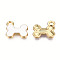 Alloy Charms, with Enamel, Cadmium Free & Lead Free, Light Gold, Bone, White, 11.5x13x2mm, Hole: 1.6mm