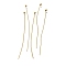 Brass Ball Head Pins, Lead Free & Cadmium Free, Real 24K Gold Plated, 50x0.6mm, Head: 2mm