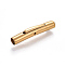 304 Stainless Steel Bayonet Clasps, Tube, Golden, 23x4mm, Hole: 3mm