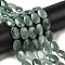 Natural Dyed Malaysia Jade Beads Strands, Flat Oval Shape, Dark Sea Green, 18~18.5x12~13x4.5~5mm, Hole: 1mm, about 22pcs/strand, 15.75''(40cm)