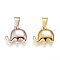 304 Stainless Steel Charms, Elephant, Mixed Color, 17x20x5mm, Hole: 7x3.5mm
