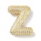 Rack Plating Brass Micro Pave Cubic Zirconia Pendants, Real 18K Gold Plated, Lead Free & Cadmium Free, Letter, Letter Z, 23x19x6.5mm, Hole: 4x2.5mm
