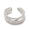Rack Plating Brass Criss Cross Open Cuff Rings for Women, Cadmium Free & Lead Free, Platinum, Inner Diameter: 17mm