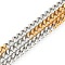 Two Tone 304 Stainless Steel Curb Chains, Unwelded, with Spool, Golden & Stainless Steel Color, 3x2x1mm, 32.8 Feet(10m)/roll