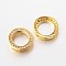 Ring Brass Micro Pave Cubic Zirconia Pendants, Multi-strand Links, Lead Free & Nickel Free, Golden, 15x3mm, Hole: 4X1mm