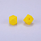 Hexagonal Silicone Focal Beads, Yellow, 23x17.5x23mm, Hole: 2.5mm