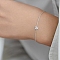 925 Sterling Silver Cable Chain Link Bracelets, Cubic Zirconia Letter Jewelry for Women, Platinum, Letter A, 5-7/8 inch(15cm)