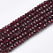 Natural Garnet Beads Strands, Faceted Rondelle, 3~3.5x2~2.5mm, Hole: 0.5mm, about 155pcs/strand, 15.7 inch