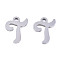 Non-Tarnish 201 Stainless Steel Charms, Laser Cut, Alphabet, Stainless Steel Color, Letter.T, 12x9.5x1mm, Hole: 1.4mm