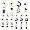 PH PandaHall 32pcs Enamel Spacemen Charms, 8 Styles Astronaut alloy Pendants Moon Stars Pendants Universe Charms Metal Dangle Charms White Cute Charms for DIY Necklace Bracelet Jewelry Making