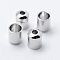 Brass Cord Ends, End Caps, Column, Long-Lasting Plated, Platinum, 5x4mm, Hole: 1mm, 3mm inner diameter