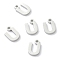 Non-Tarnish 304 Stainless Steel Charms, Greek Alphabet, Stainless Steel Color, Letter.U, 10x7x1.5mm, Hole: 1.4mm