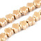 Handmade Porcelain Bead Strands, Plum Blossom, Bright Glazed Porcelain, BurlyWood, 10.5~11x11~11.5x7.5~8mm, Hole: 1.8~2mm, about 32pcs/strand, 13.19 inch(33.5cm)