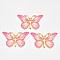 Transparent Acrylic Pendants, with Plated Bottom, Butterfly, Pearl Pink, 23x38x5mm, Hole: 1.2mm