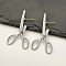 Alloy Scissor Stud Earrings for Unisex, Tool, 45x25x2mm