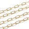 Brass Paperclip Chains, Flat Oval, Drawn Elongated Cable Chains, with Spool, Long-lasting Plated, Soldered, Golden, 6.5x3x0.5mm, about 65.61 Feet(20m)/roll