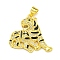 Brass Micro Pave Cubic Zirconia Pendants, Cadmium Free & Nickel Free & Lead Free, Enamel Leopard Charms, Real 18K Gold Plated, 22x23.5x4mm, Hole: 4x3mm