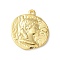 304 Stainless Steel Pendants, Ion Plating(IP), Portrait Charms, Real 18K Gold Plated, 25.5x22.5x3mm, Hole: 1.8mm