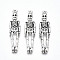 Tibetan Style Alloy Pendants, Lead Free & Cadmium Free, Skeleton, Antique Silver, 39x9.5x2.5mm, Hole: 1.5mm, about 360pcs/500g