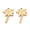 304 Stainless Steel Pendants, Coconut Tree, Ion Plating(IP), Real 18K Gold Plated, 24.5x17x2mm, Hole: 3x2mm