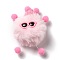 Fluffy Polyester Imitation Wool Briquette Elves Ornament Accessories, Pom Poms Doll, for DIY Brooch, Bag, Socks, Scarves, Pink, 82~92x76~80x46~52mm