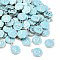 Alloy Enamel Charms, Cadmium Free & Lead Free, Enamelled Sequins, Flat Round, Random Mixed Letters, Platinum, Sky Blue, 14x12x2mm, Hole: 1.5mm