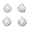 Non-Tarnish 201 Stainless Steel Pendants, Shell Shape, Stainless Steel Color, 17.5x15x3mm, Hole: 2mm
