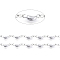 Tarnish Resistant 304 Stainless Steel Link Chains, Soldered, with Spool, Moon, Stainless Steel Color, Oval Link: 3.5x2x0.3mm, Moon: 10x4x2mm, about 16.4 Feet(5m)/roll