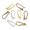 Brass Earring Hooks for Earring Designs, Ear Wire, with Horizontal Loop, Lead Free & Cadmium Free, Mixed Color, 20.5x8.5x2.5mm, Hole: 2mm, 18 Gauge, Pin: 1mm