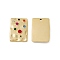 PVD Vacuum Plating 201 Stainless Steel Rhinestone Pendants, Real 18K Gold Plated, Rectangle Charms, Colorful, 22.5x15.5x3.5mm, Hole: 1.4mm