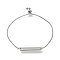 Non-Tarnish 304 Stainless Steel Box Chain Slider Bracelets, Blank Oval Rectangle Link Bracelets for Women, Stainless Steel Color, 10-1/4 inch(26.1cm)