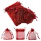 30Pcs 4 Styles Rectangle Organza Bags Jewellery Storage Pouches Wedding Favour Party Mesh Drawstring Gift, Dark Red, 9~18x7~13cm