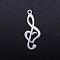 Tarnish Resistant 201 Stainless Steel Pendants, Treble Clef, Stainless Steel Color, 24x9.5x1mm, Hole: 1.5mm