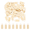 50Pcs Brass Pendants, Rectangle, Raw(Unplated), 20x8x1.4mm, Hole: 3.8mm
