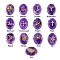 Oval Natural Amethyst Rune Stones, Healing Stones for Chakras Balancing, Crystal Therapy, Meditation, Reiki, Divination Stone, 20x15x6~7mm, 13pcs/set