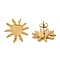 Ion Plating(IP) 304 Stainless Steel Sun Stud Earrings, Real 18K Gold Plated, 19x20mm