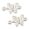 Tarnish Resistant 304 Stainless Steel Links Connectors, Butterfly, Stainless Steel Color, 6.5x11.5x0.5mm, Hole: 1mm
