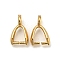 Rack Plating Brass Ice Pick Pinch Bails, Long-Lasting Plated, Real 14K Gold Plated, 9.5x5.5x3mm, Hole: 1.6mm, Pin: 0.7mm