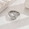 Luxurious Copper Snake Ring with Zircon Stones for Women's Parties.