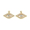 Brass Micro Pave Cubic Zirconia Pendants, Eye, Lead Free & Cadmium Free, Long-Lasting Plated, Rack Plating, Real 18K Gold Plated, 18x31.5x6mm, Hole: 3.8x3.2mm