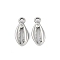 Non-Tarnish 304 Stainless Steel Pendants, Shell Charm, Stainless Steel Color, 17x8x2.6mm, Hole: 2.1mm