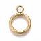 Ion Plating(IP) 304 Stainless Steel Toggle Clasps Parts, Textured, Ring, Golden, 19x14x2mm, Hole: 3mm